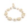 Boho minimalist freshwater pearl bridal bracelet on a white background