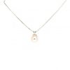 Classic real pearl solitaire wedding pendant set on a white background