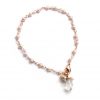 Petite natural pearl bridal and everyday bracelet on white background