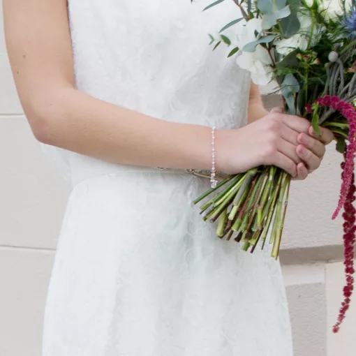 Poppy Petite natural pearl bridal and everyday bracelet - Image 3