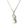 diamante leaf wedding pendant necklace on a white background