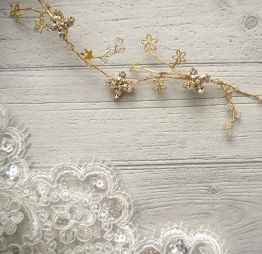 Stardust celestial bridal halo hair vine - Image 6