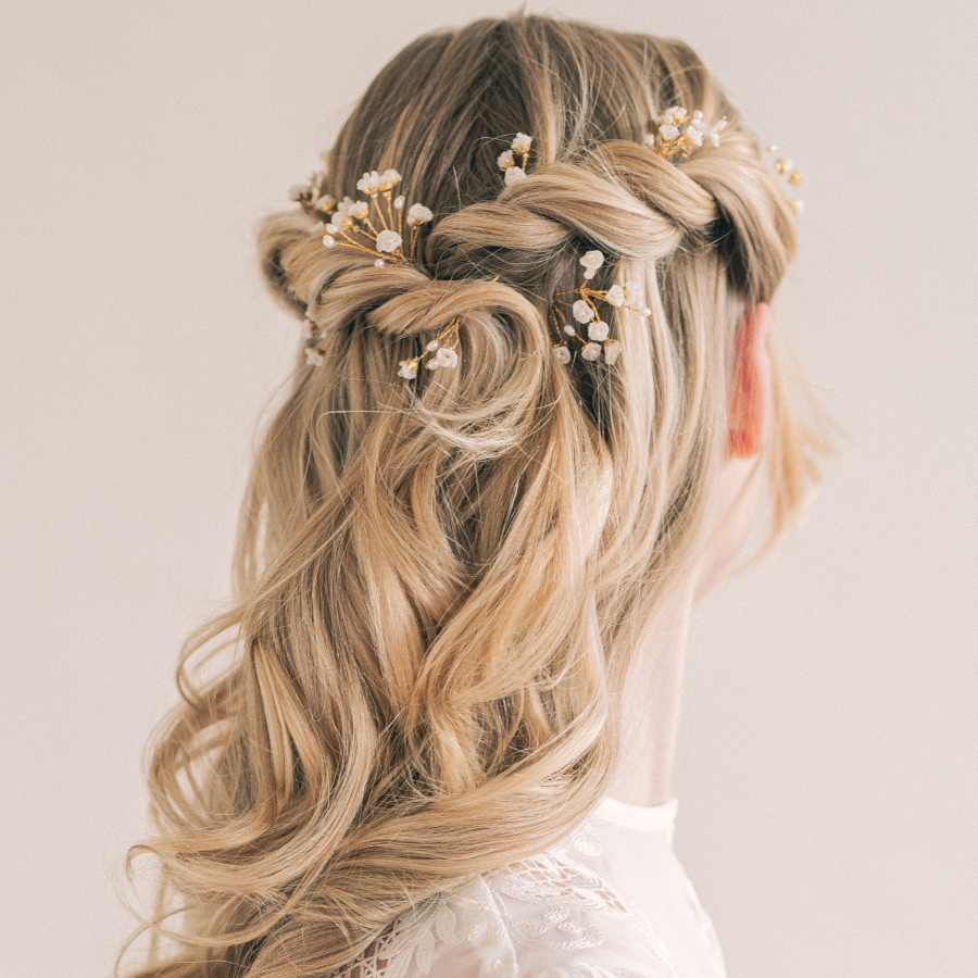 Baby's Breath Hair Pins like handpicked baby's breath blooms.