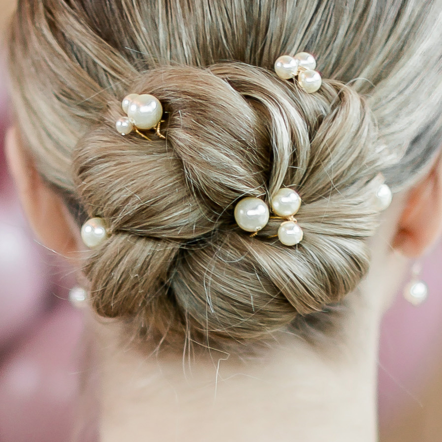 Alabaster Pearl hair pins - Simple pearl hair pins for buns.