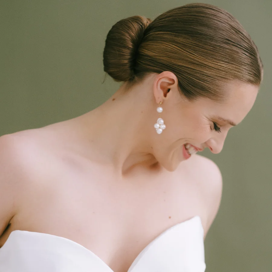 Cecile luxury large real pearl drop earrings - Image 4