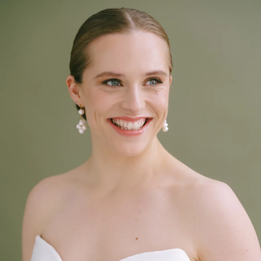 Cecile luxury large real pearl drop earrings - Image 3