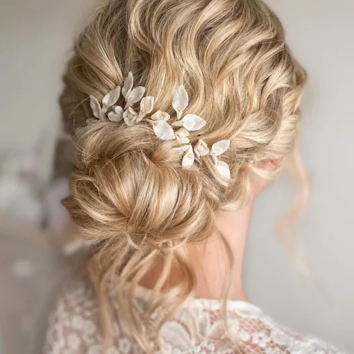 Willa Bridal updo wedding hair vine