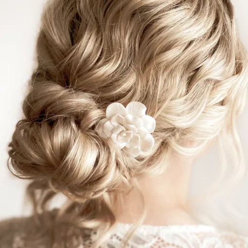 Camellia wedding handmade floral hair pins - Image 4