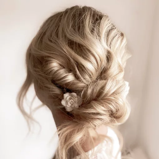 Camellia wedding handmade floral hair pins - Image 3
